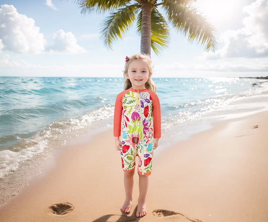 UPF50+ Swimwear Infant Full Zipper Bathing Suit-Hot Summer