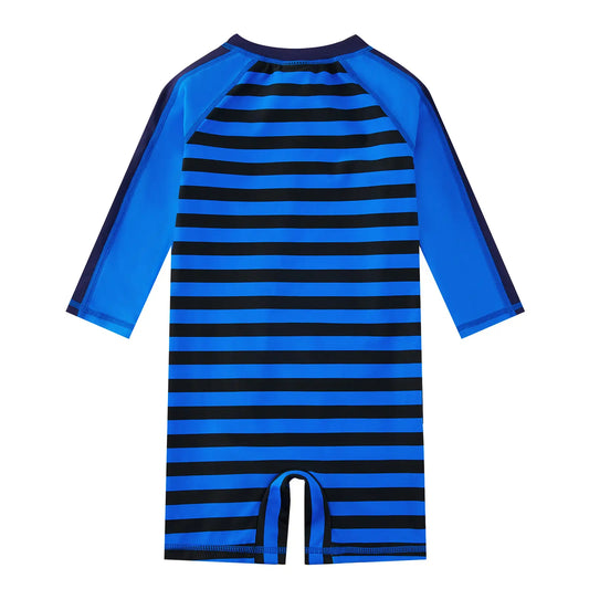 UPF 50+ Baby Boys Swimsuit One Piece Sunsuit-Navy Striped