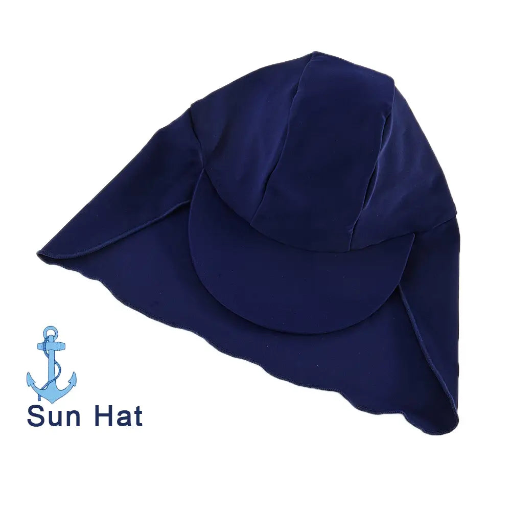 UPF 50+ Baby Boy Swimwear Infant Sunsuit with Hat-Stripe Anchor