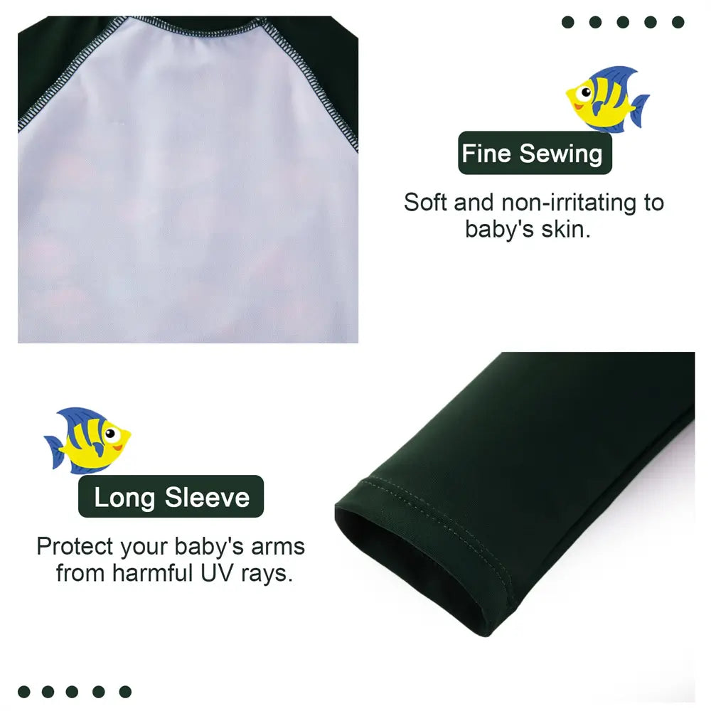 UPF 50+ Sunsuit Baby Boy Swimsuit with Snap-Colorful Fish