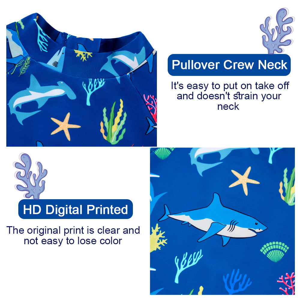 Baby Boy Swimwear with Snap Button UPF50+ Sun Protection Swimsuit