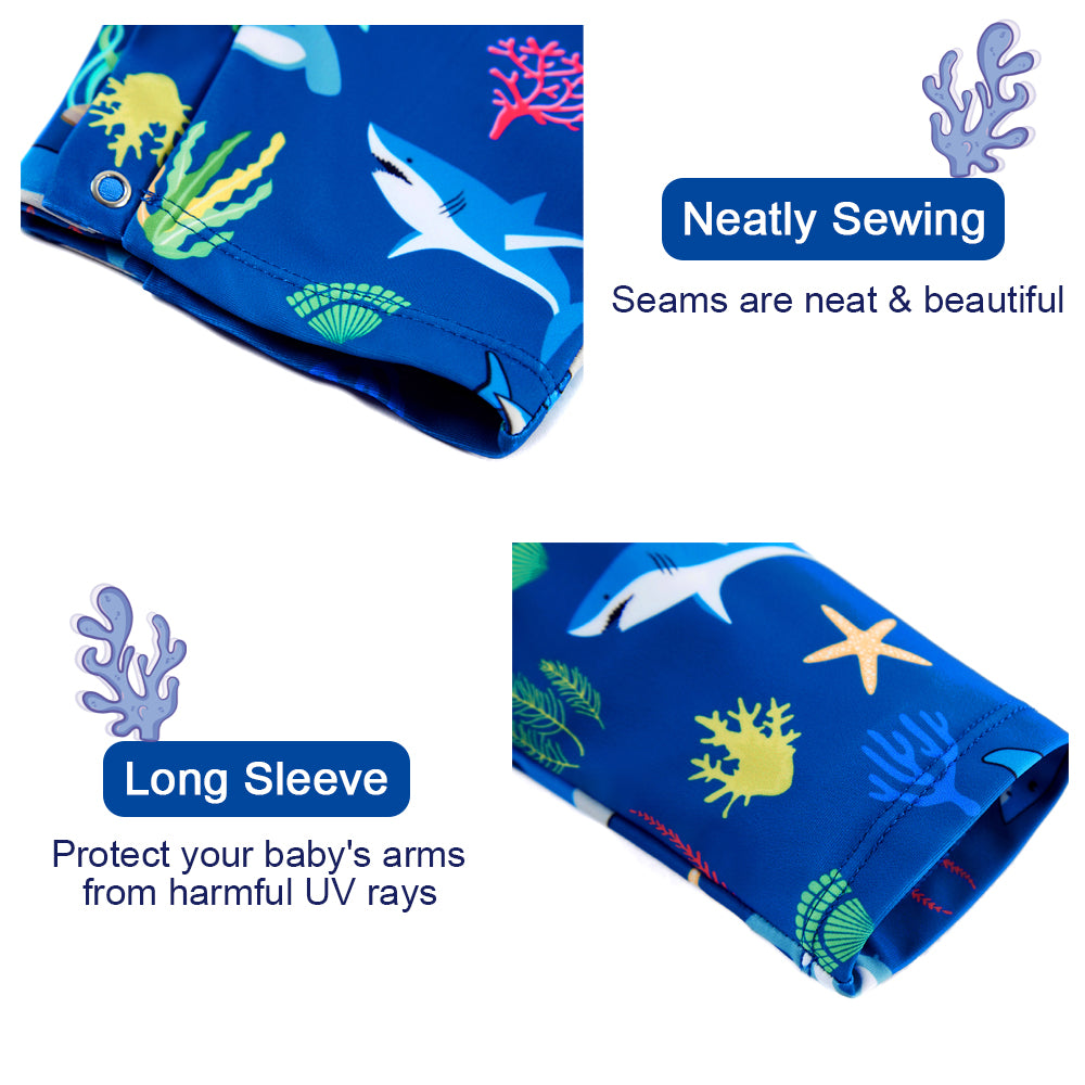 Baby Boy Swimwear with Snap Button UPF50+ Sun Protection Swimsuit