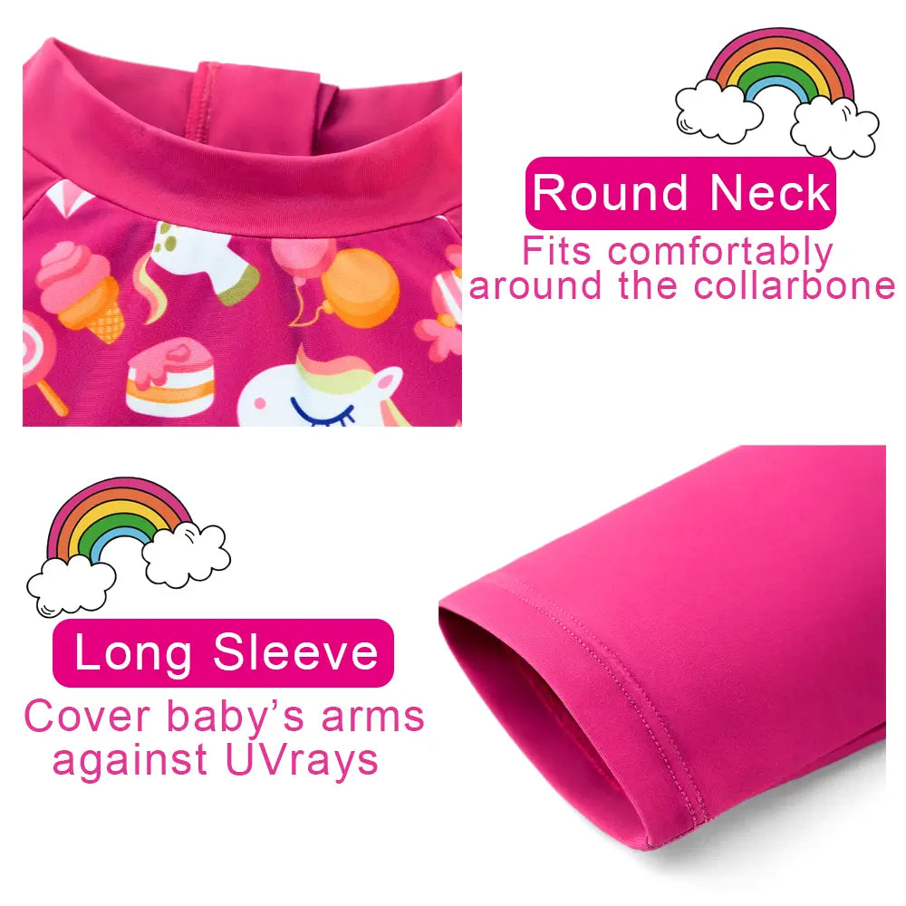 UPF 50+ Baby Girl Swimsuit with Sun Hat-Candy Pony