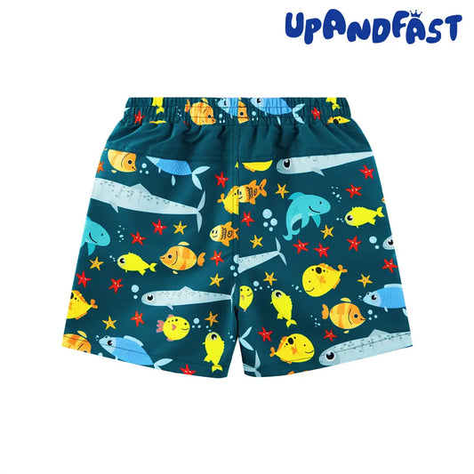 UPF 50+ Boy's Swim Shorts Kids Boy Swimsuit-Ocean Fish