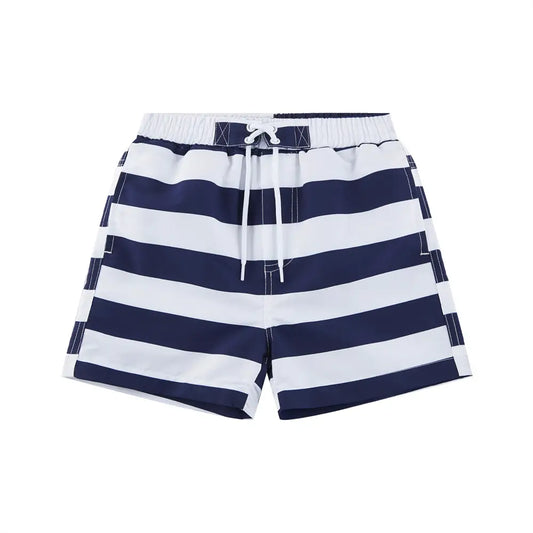 UPF 50+ Boys Swim Trunks Toddler Beach Shorts-Striped