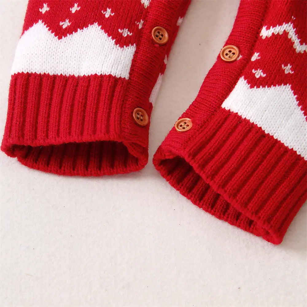 Christmas Baby One Piece Sweater Reindeer Warm Gift