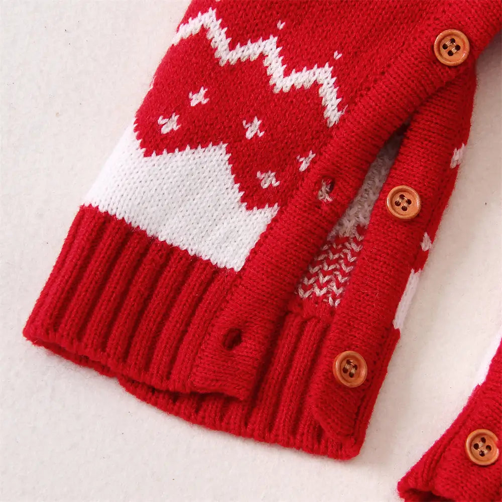 Christmas Baby One Piece Sweater Reindeer Warm Gift