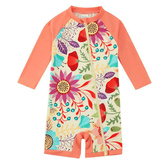 UPF50+ Swimwear Infant Full Zipper Bathing Suit-Hot Summer