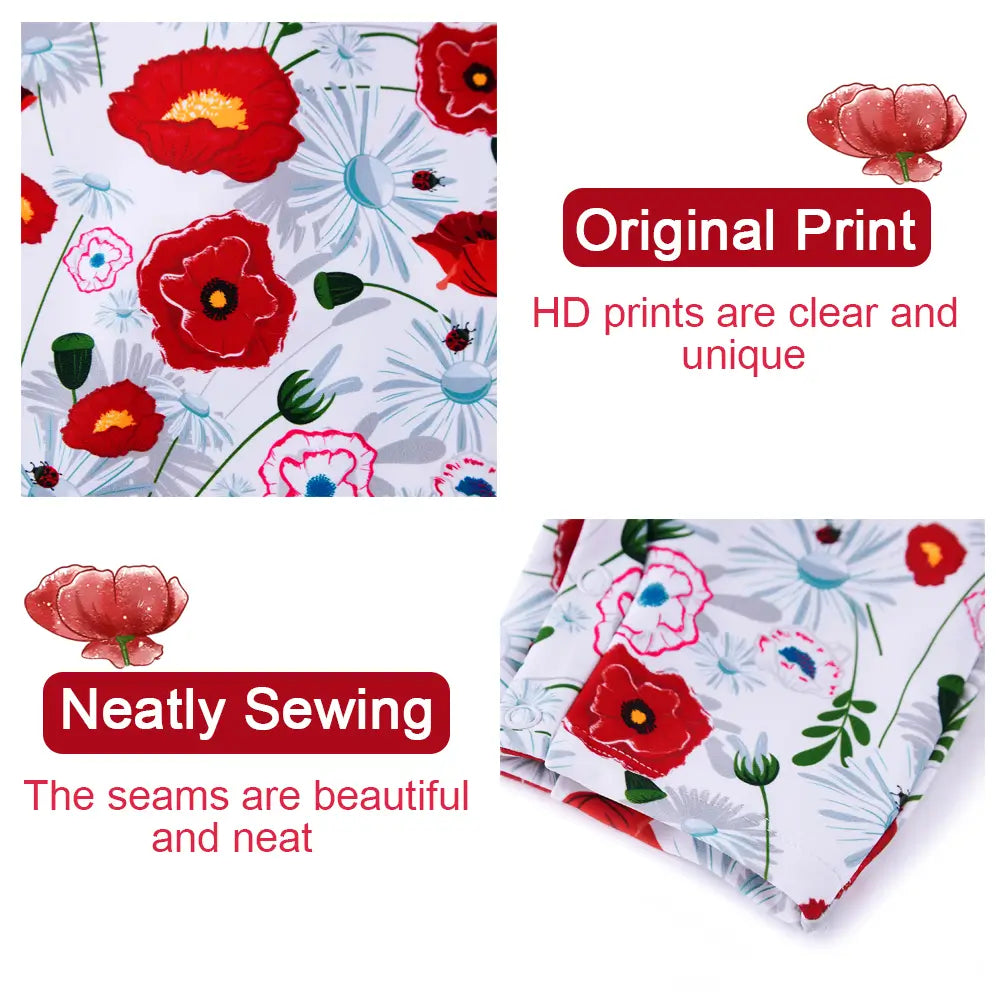 UPF 50+ Baby Girl Snap Swimsuit with Sun Hat-Red Flower