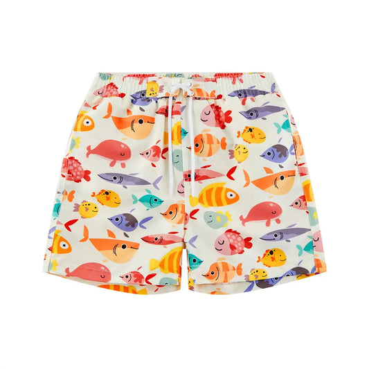 UPF 50+ Boys Swim Trunks Toddler Swimsuit-Many Fish