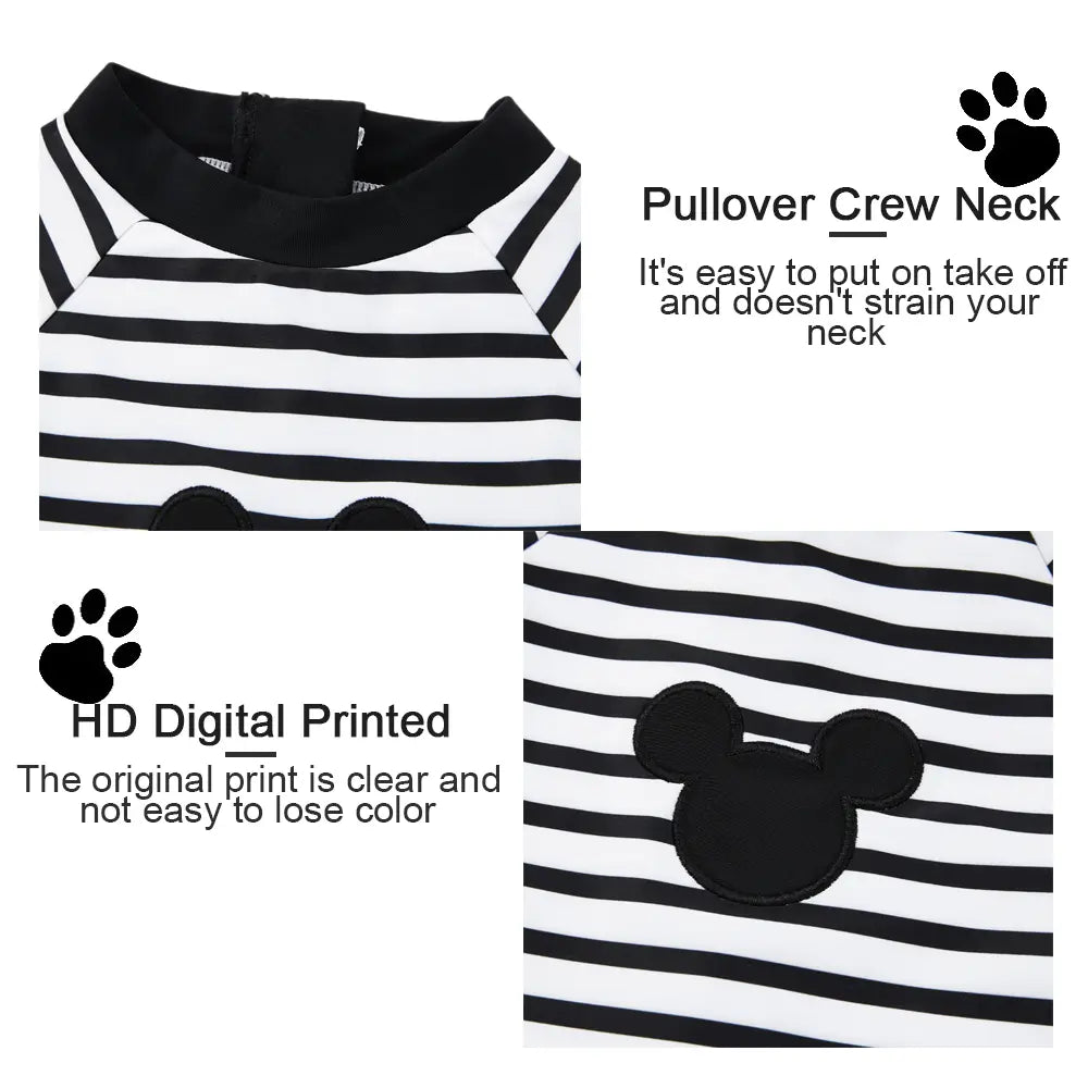 UPF 50+ Baby Boy One-Piece Swimsuit with Snap Button-Striped Bear