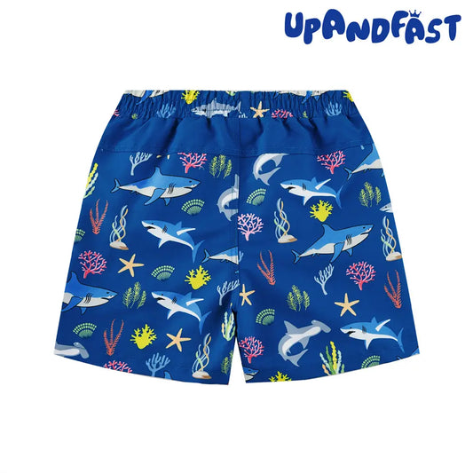 UPF 50+ Boy's Swim Trunk Toddler Swimsuit-Blue Shark