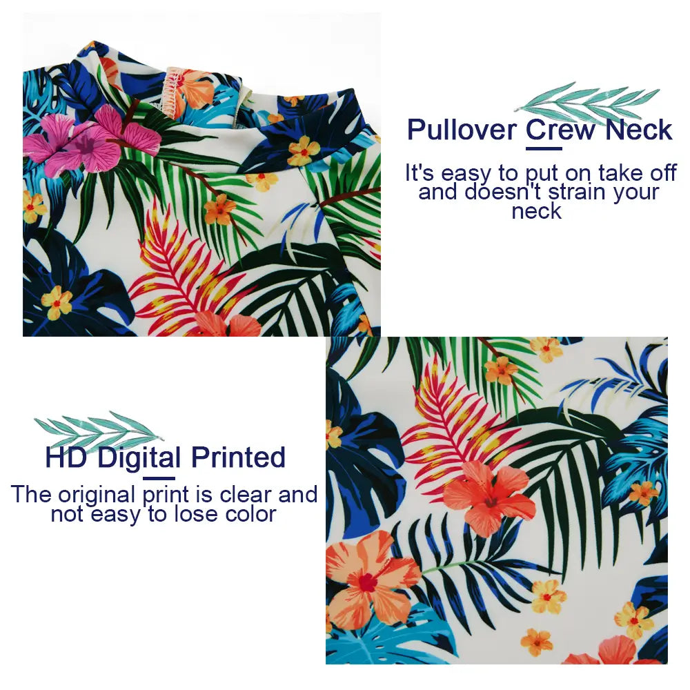UPF 50+ Toddler Girl Swimsuit with Snap-Purple Floral