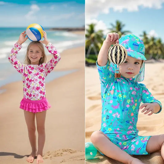 How to Choose a Baby Swimsuit? Rash Guard VS. One-piece Sunsuit