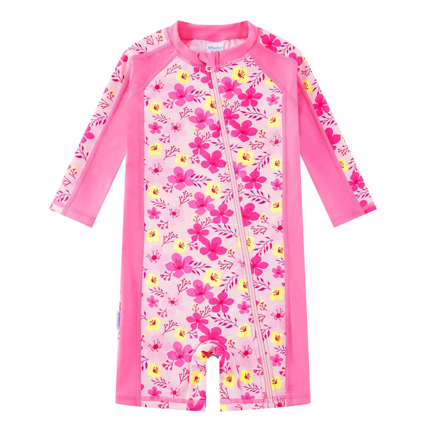 Baby Girls One Piece Sunsuit UPF 50+ Swimsuit-Pink Flower