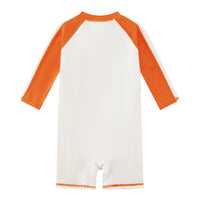 Baby Boy One Piece Sunsuit with UPF 50+ | Beige Dinosaur