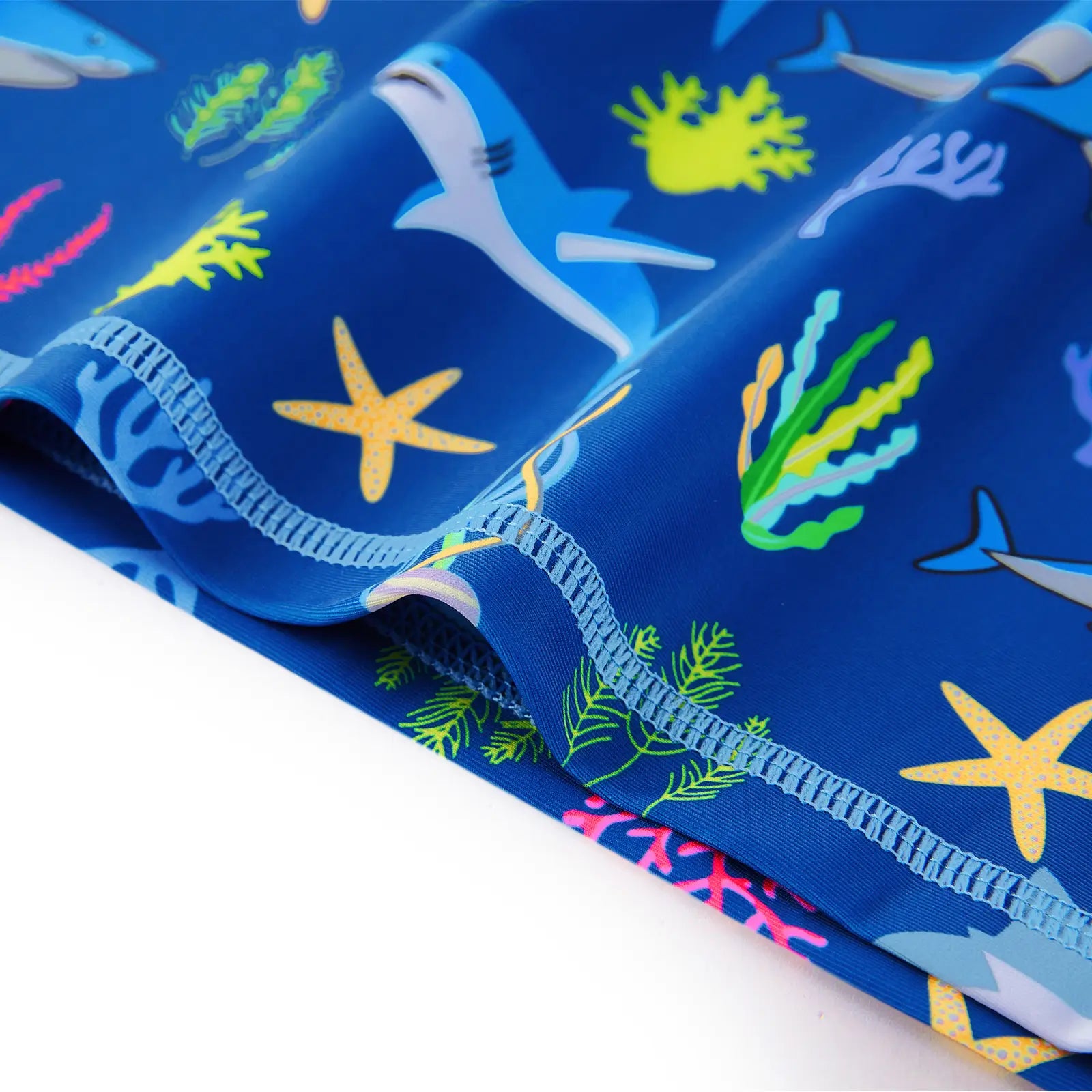 2 Piece Boy Rash Guard Set UPF 50+ Toddler Swimsuit-Blue Shark
