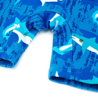 Upandfast Baby Boy One Piece Swimwear UPF 50+ Sunsuit with Sun Hat-Seablue Shark