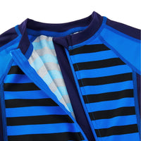 UPF 50+ Baby Boys Swimsuit One Piece Sunsuit-Navy Striped