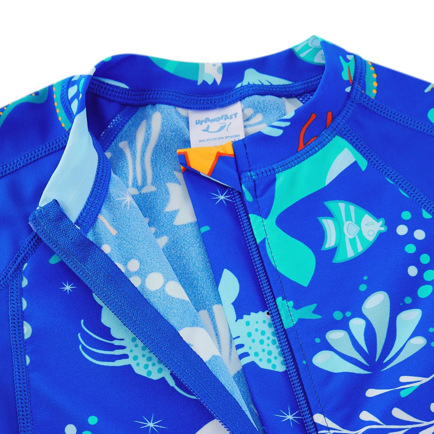 Baby Boy Full Zipper Swimsuit with UPF 50+ | Blue Whale