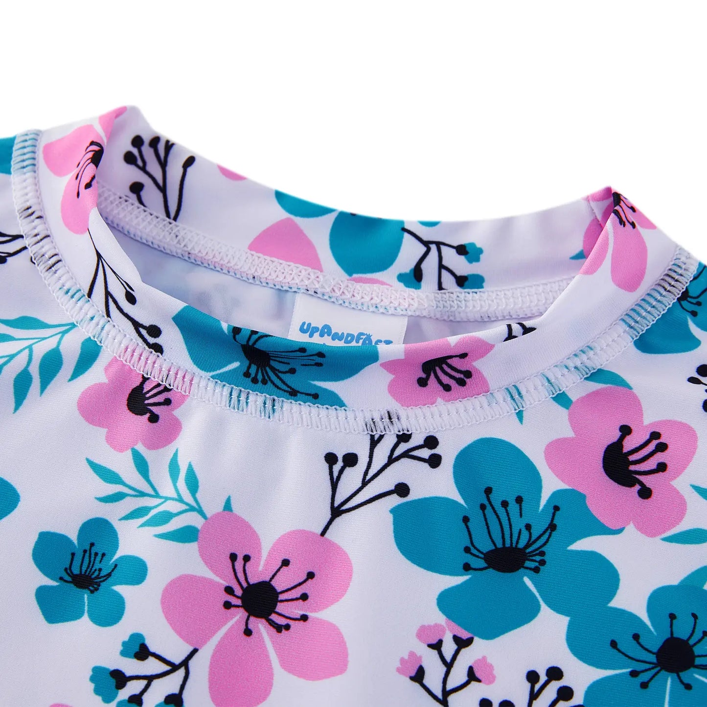 UPF 50+ Sun Protection Girl Rash Guard Set 2 Pieces-Green Flower