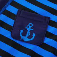 UPF 50+ Baby Boys Swimsuit One Piece Sunsuit-Navy Striped