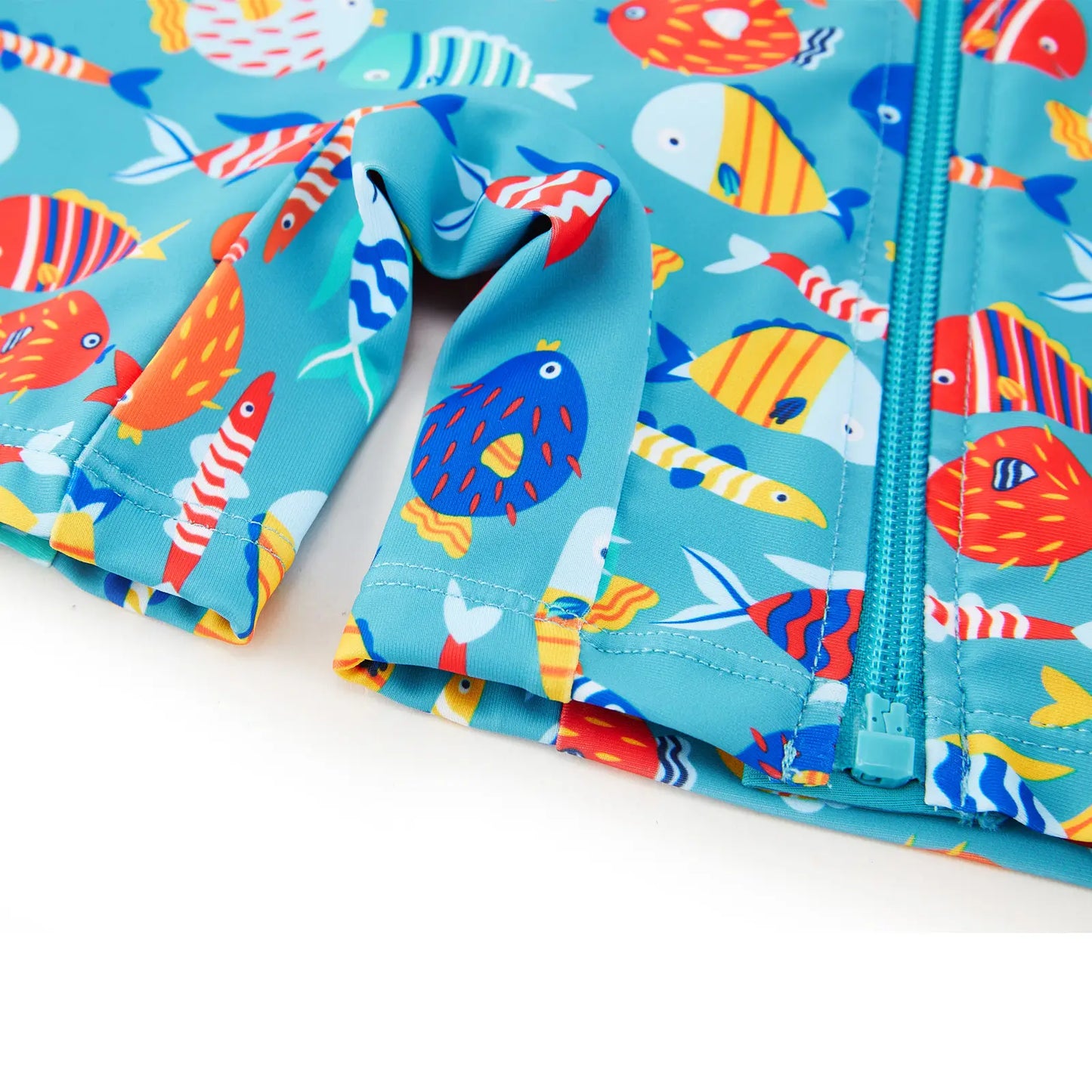 Baby Boy Swimsuit UPF 50+ Full Zipper One Piece Sunsuits|Blue Color Fish