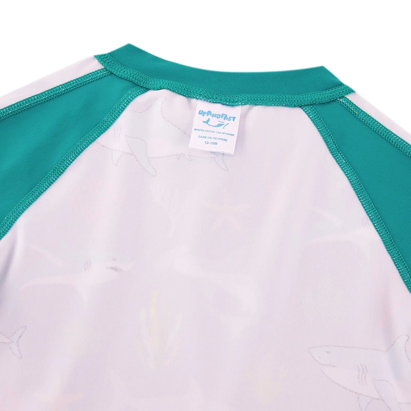 UPF 50+ Baby Boys One Piece Swimsuit with Full-zip | Green Shark