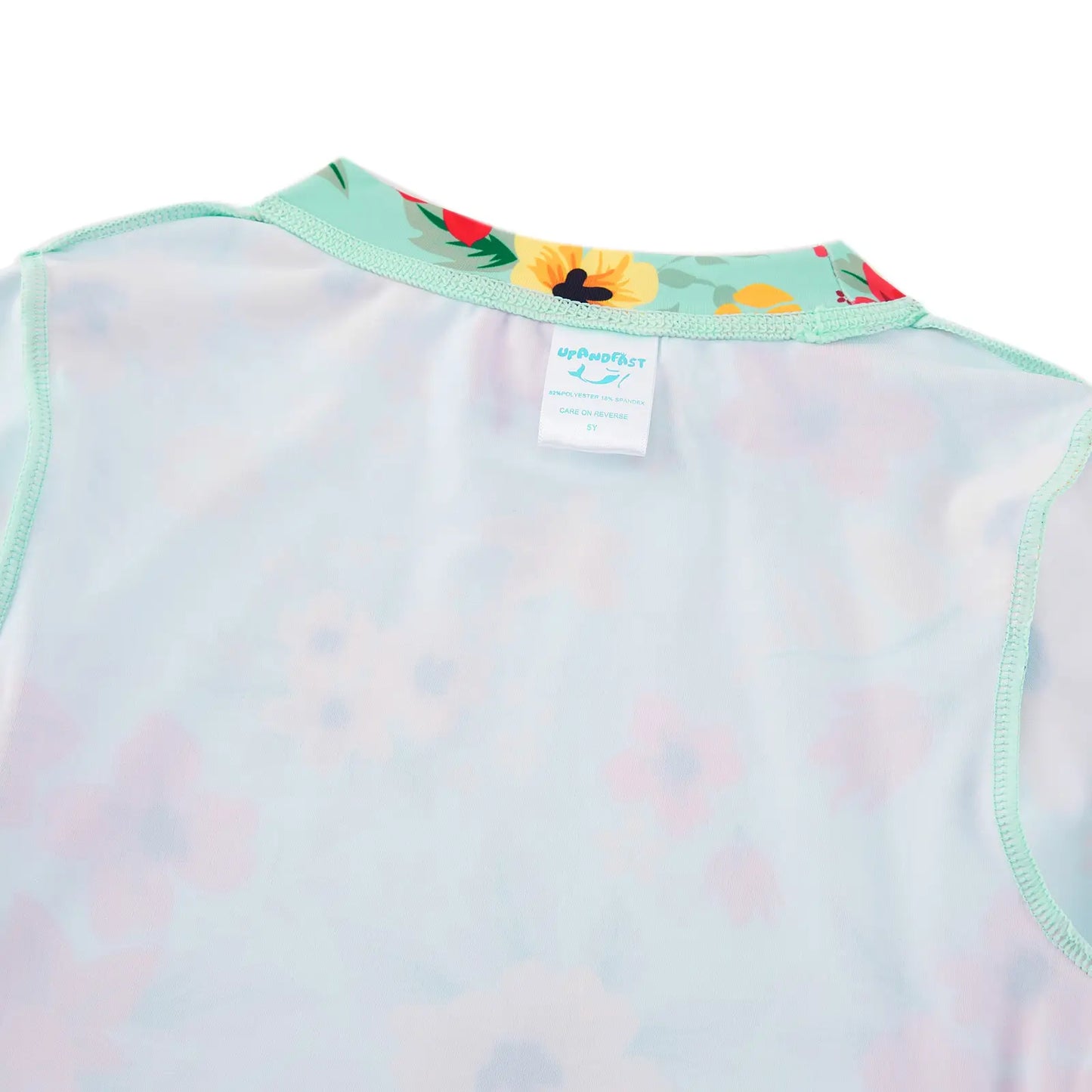 Girl Rash Guard Swimsuit 2 Pieces UPF 50+ Sunsuit-Green Flower