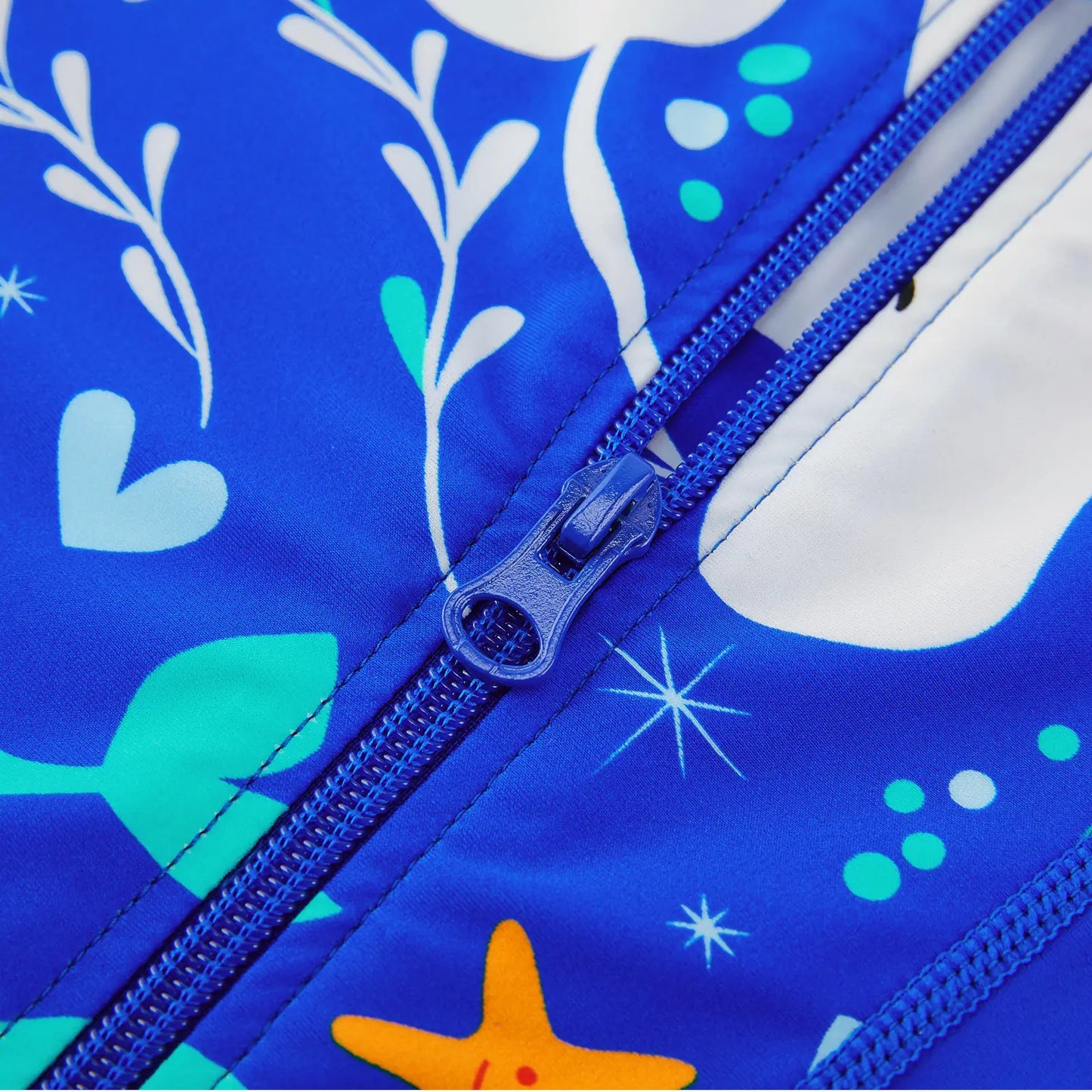 Baby Boy Full Zipper Swimsuit with UPF 50+ | Blue Whale