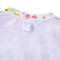 Kids Girl Swimsuit with Bikini Bottom UPF 50+ Rash Guard Set-Red Flower