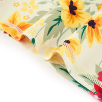 2-Piece Girls Rash Guard Set with Bikini Bottom-Beige Flower