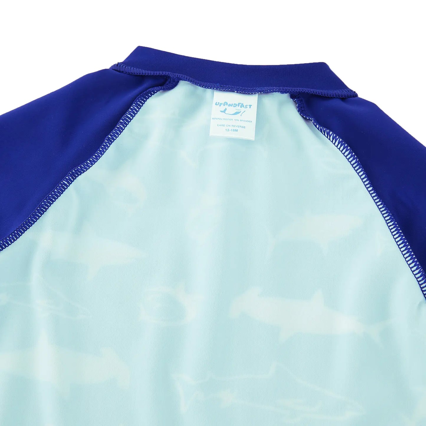 Baby Boy Full Zip Swimsuit UPF 50+ Rash Guard for Beach | Navy Shark