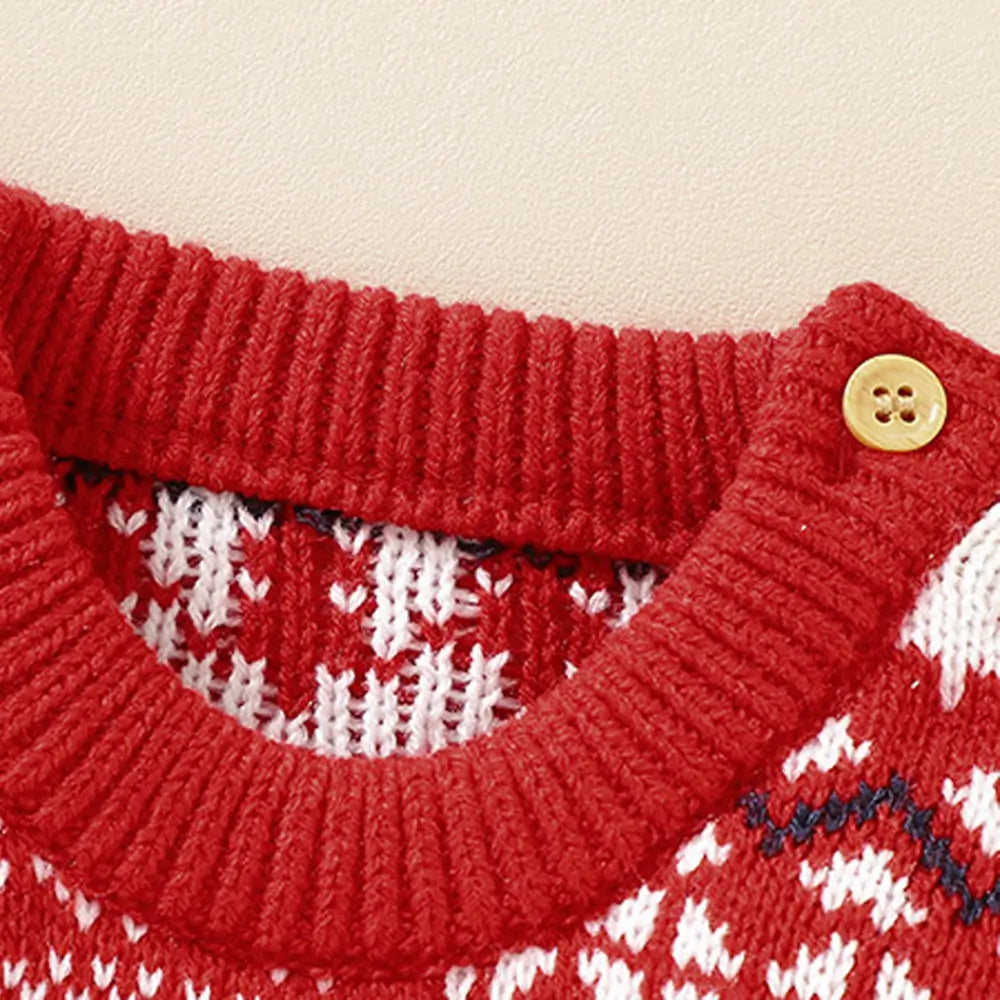 Baby Girl Christmas Sweater Elk Snow Infant Boy Pullover Top