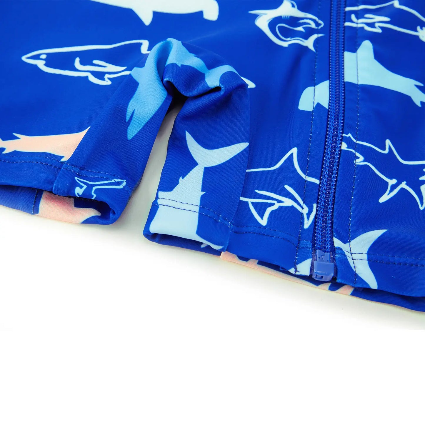 Baby Boy Full Zip Swimsuit UPF 50+ Rash Guard for Beach | Navy Shark