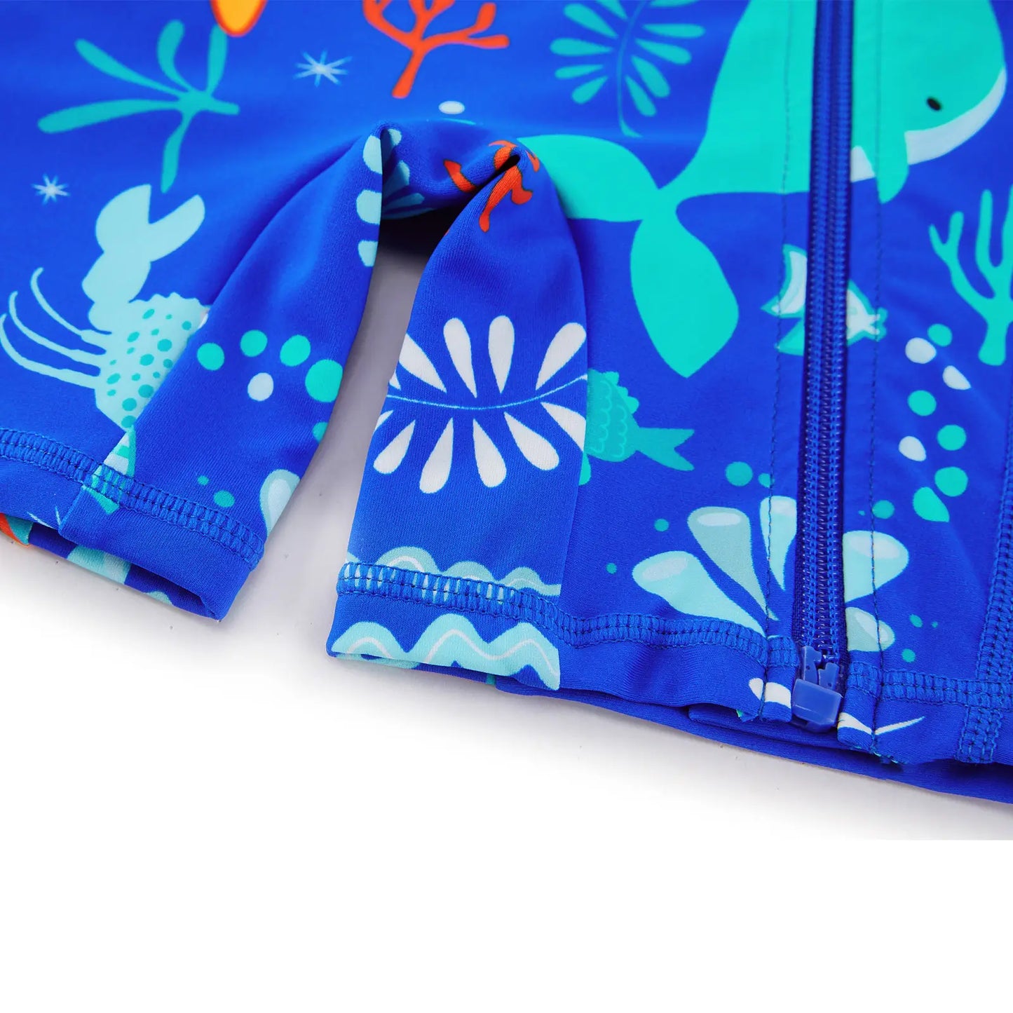 Baby Boy Full Zipper Swimsuit with UPF 50+ | Blue Whale