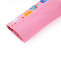 Baby Girls One Piece Swimsuit with Full Zipper UPF 50+ | Pink Tropical Fish