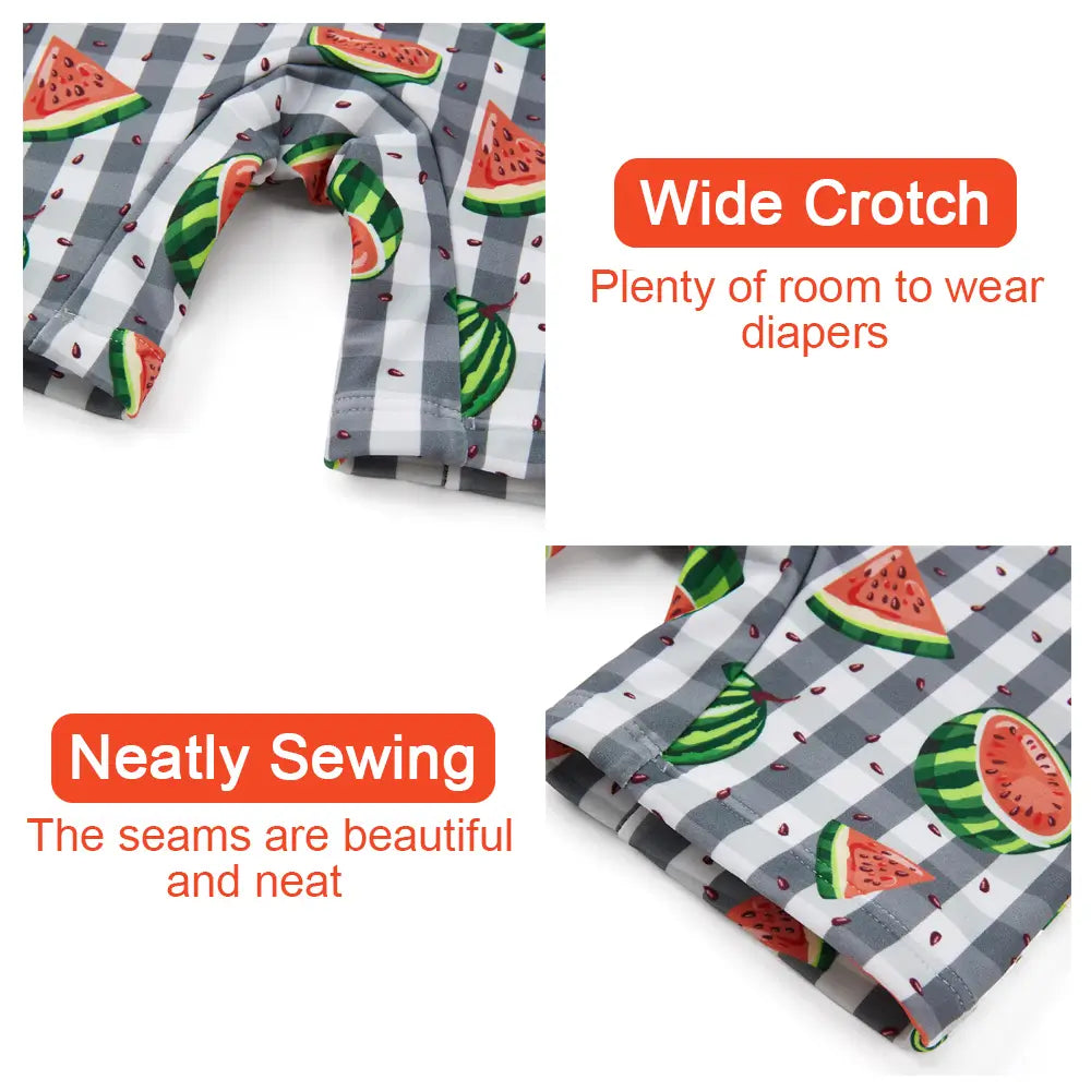 Baby Bathing Suit UPF 50+ Boys Swimsuit with Sun Hat-Watermelon