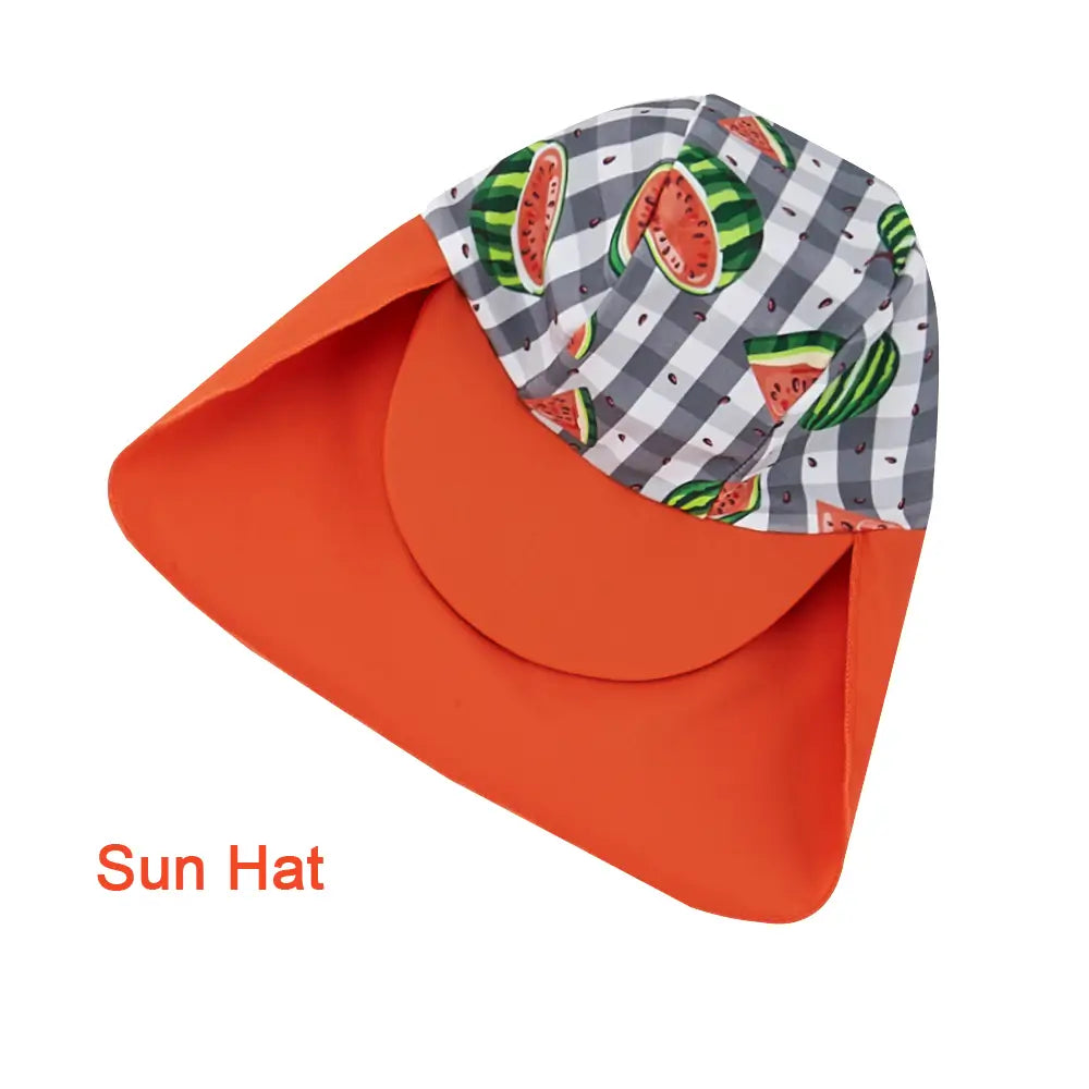 Baby Bathing Suit UPF 50+ Boys Swimsuit with Sun Hat-Watermelon