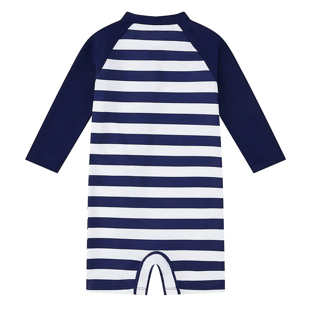 Baby Boy One Piece Full Zip Swimwear UPF 50 Turtle Print upandfast