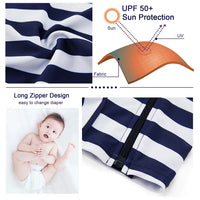 Baby Boy Full Zip Swimwear UPF 50+ Sun Protection Sunsuit-Turtle Print