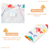 UPF 50+ Baby Boy Swimsuit Full Zipper Sunsuit-Many Fish