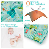 UPF 50+ Baby Boy One-piece Swimsuit with Full Zip-Green Shark