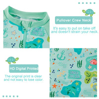 UPF 50+ Baby Boy One-piece Swimsuit with Full Zip-Green Shark