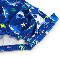Baby Boy Swim Diapers UPF 50+ Newborn Swimsuit-Blue Shark
