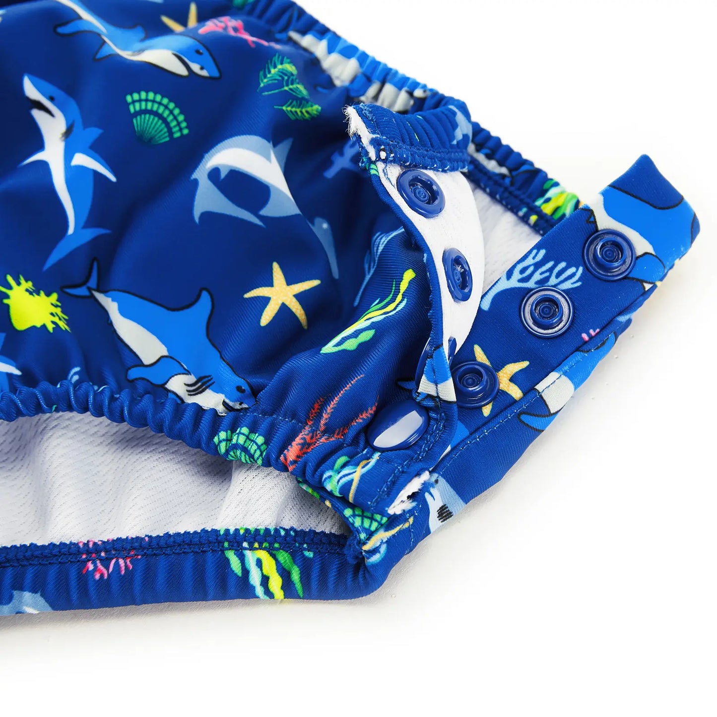 Baby Boy Swim Diapers UPF 50+ Newborn Swimsuit-Blue Shark