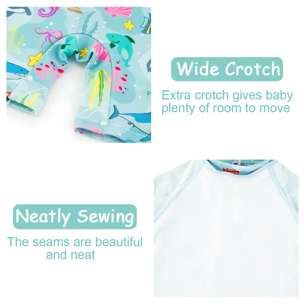 Baby Boy Swimsuit UPF 50+ Sunsuit with Sun Hat-Marine World