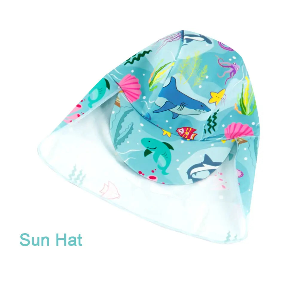 Baby Boy Swimsuit UPF 50+ Sunsuit with Sun Hat-Marine World