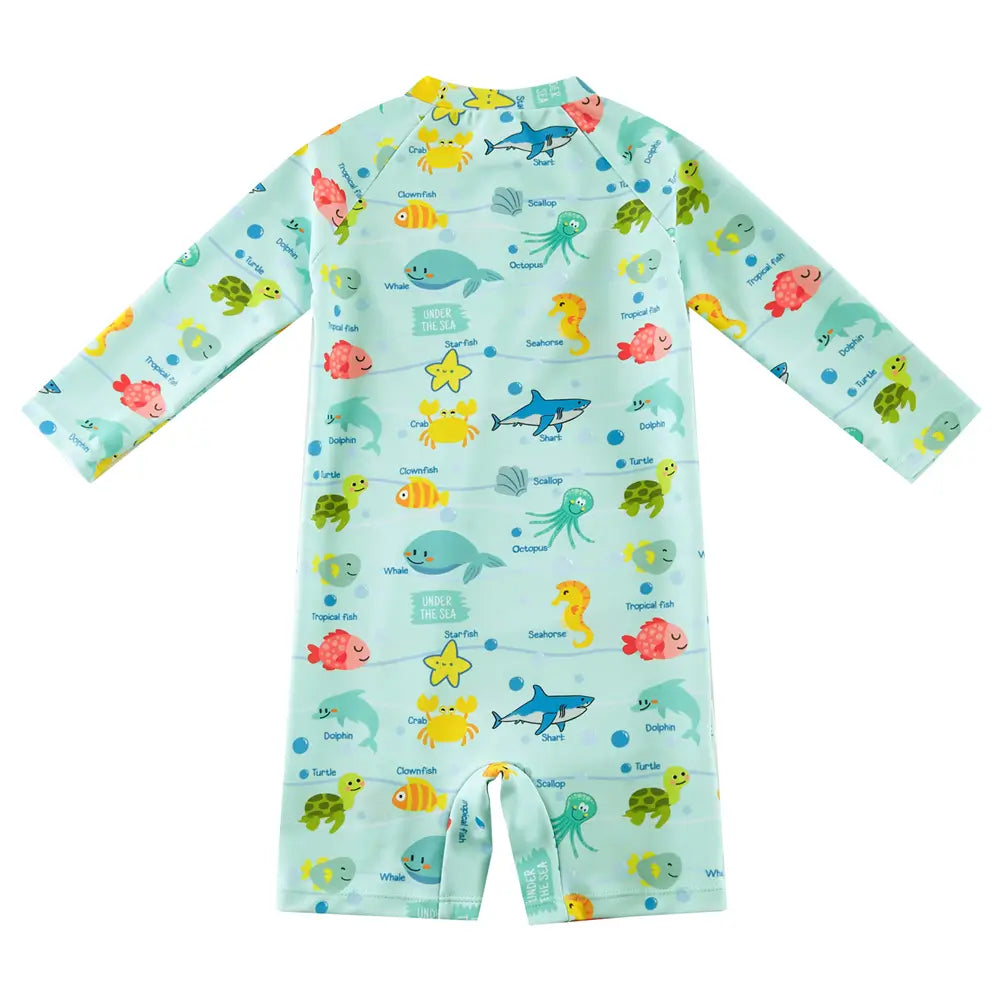 UPF 50+ Baby Boys Swimwear Full Zipper Sunsuit-Marline Life