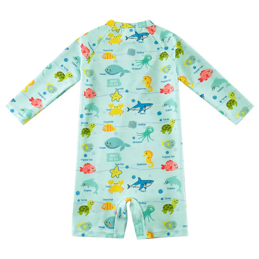 UPF 50+ Baby Boys Swimwear Full Zipper Sunsuit-Marline Life